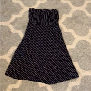J.Crew Strapless Petite 6P Navy Polka Dot Dress